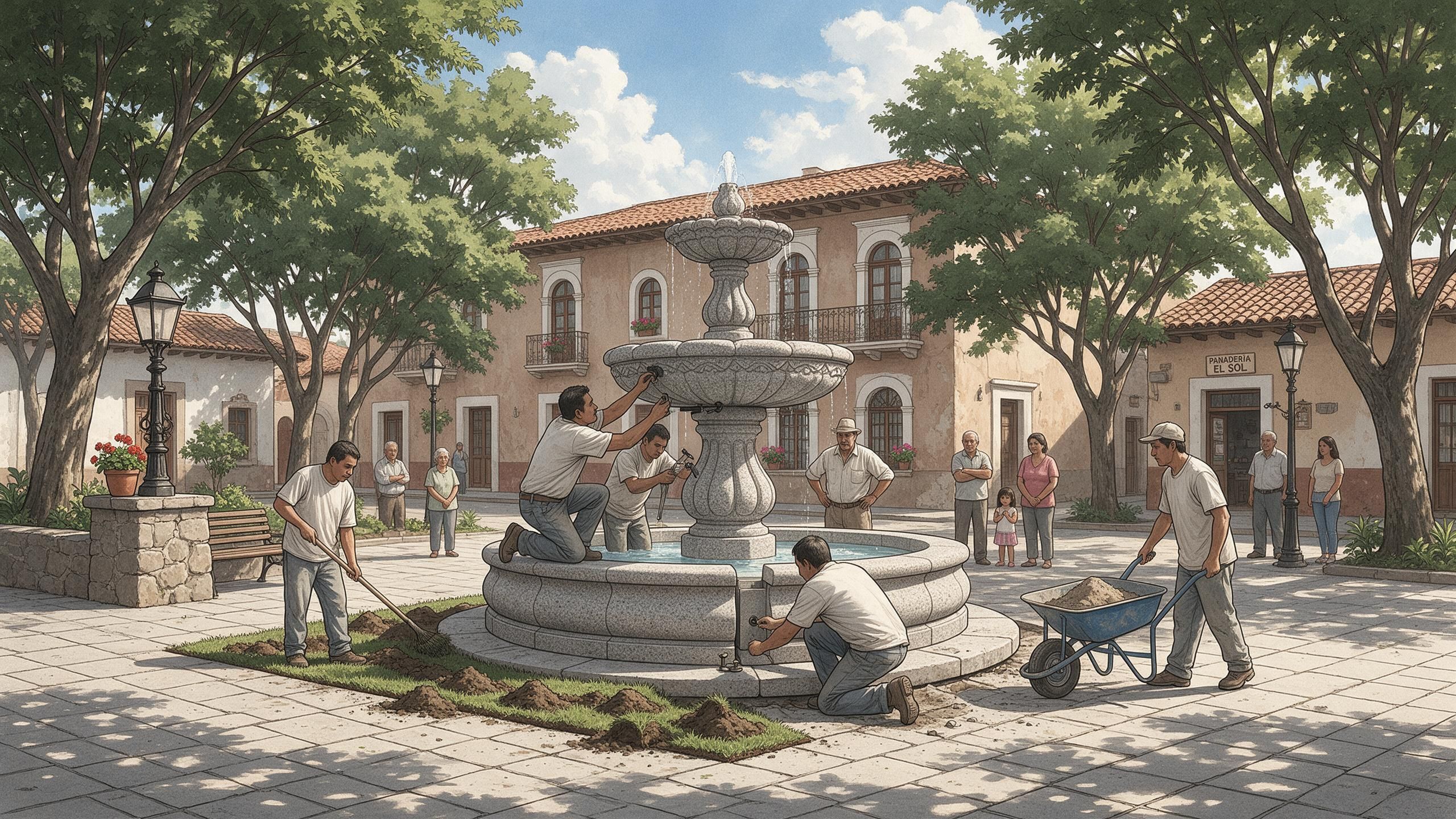 La ciudad instala fuentes para combatir el calor
